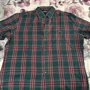 Striped long sleeve button down dress shirt